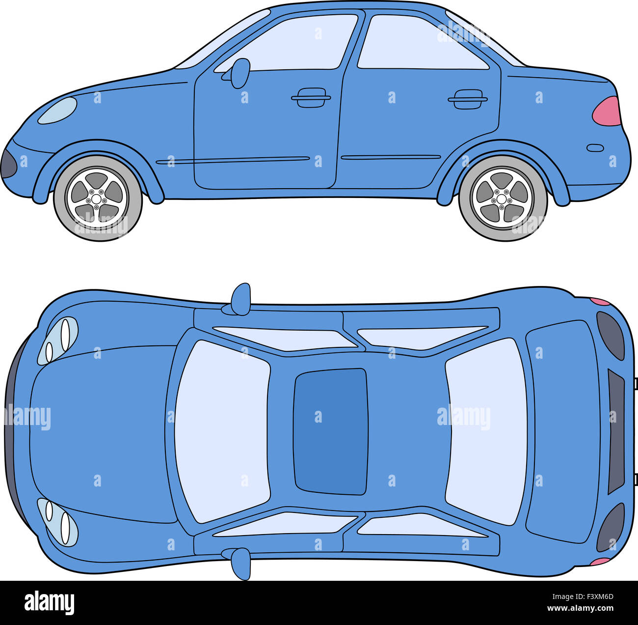 Passenger car (outlined top, side view Stock Photo Alamy