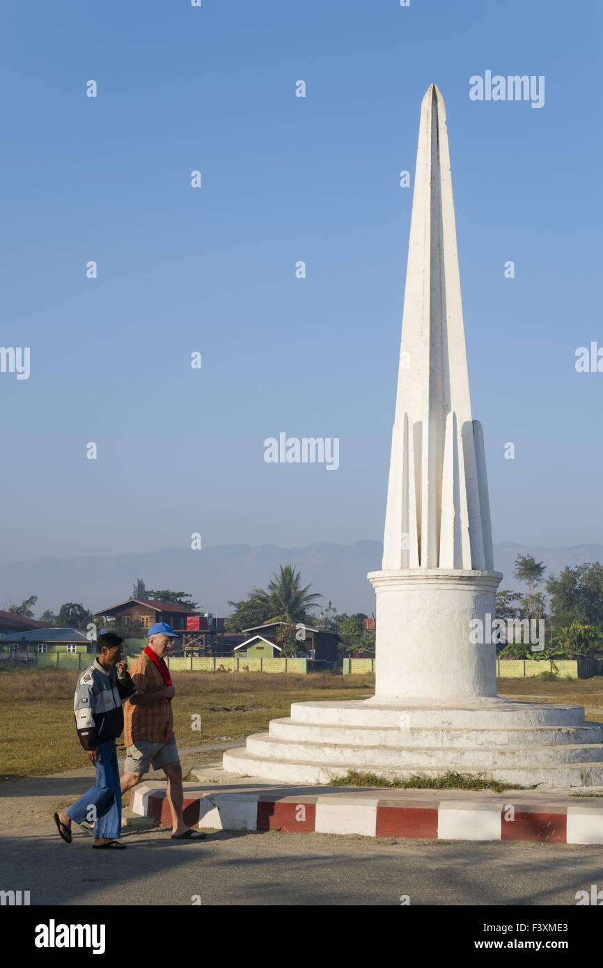Independence Monument in Nyaung Shwe, Myanmar Stock Photo