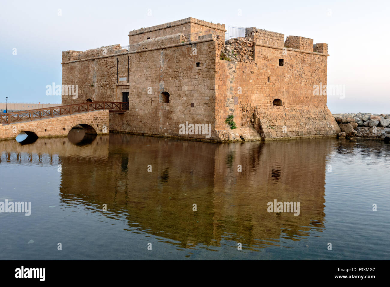 Medieval fort in Paphos port Stock Photo