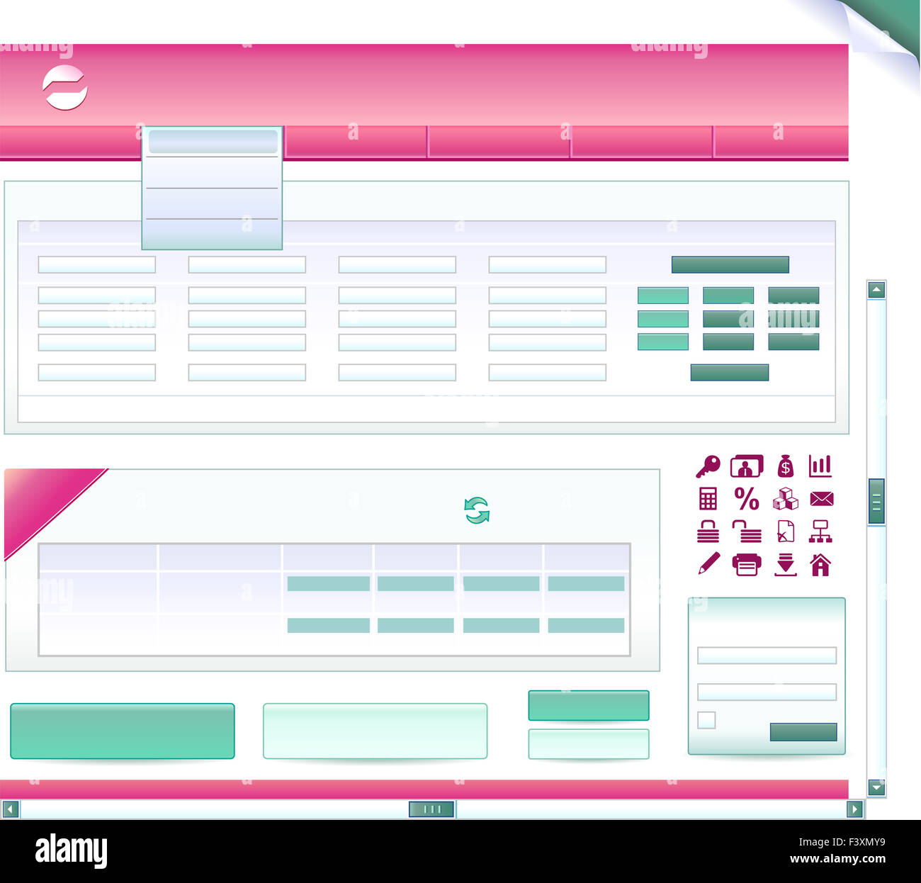 Scrap set for accountant or bank site Stock Photo Alamy