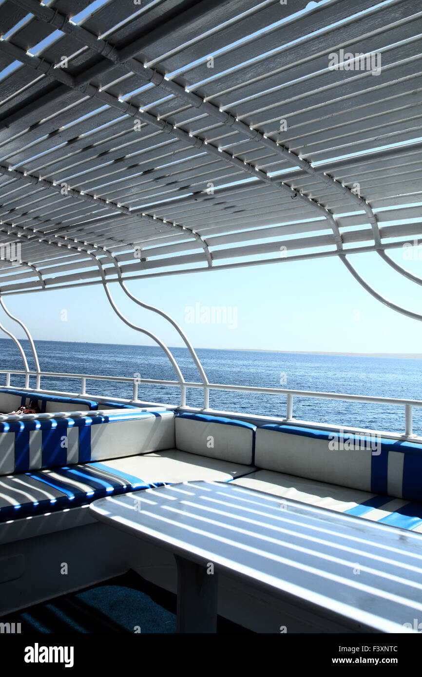 White wooden deck seats hi-res stock photography and images - Alamy