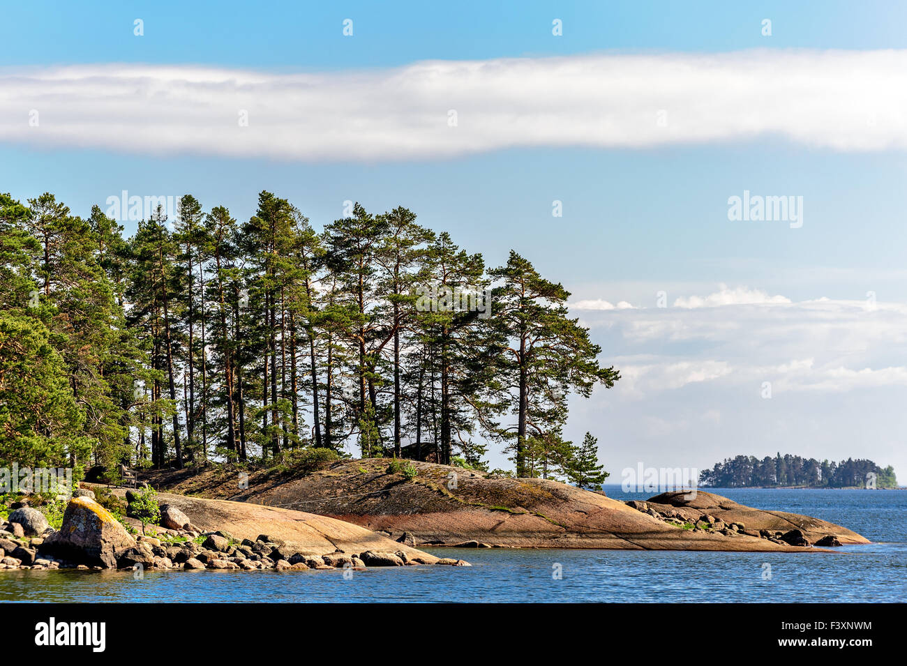 Islands in finland gulf Stock Photo