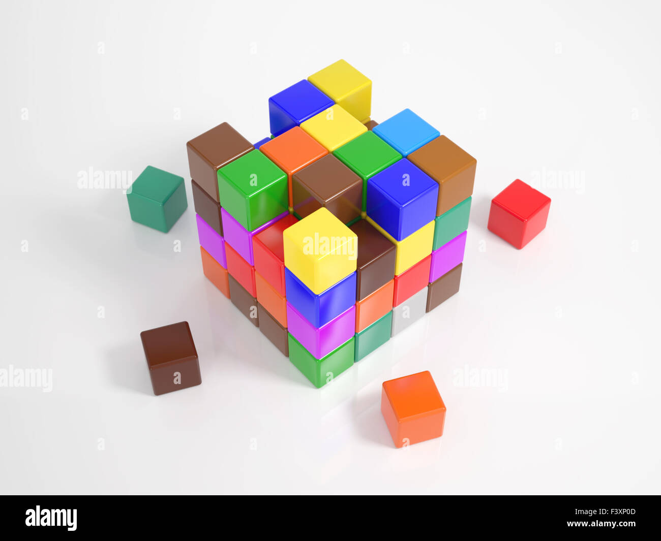 Many small cubes building a big cube Stock Photo Alamy