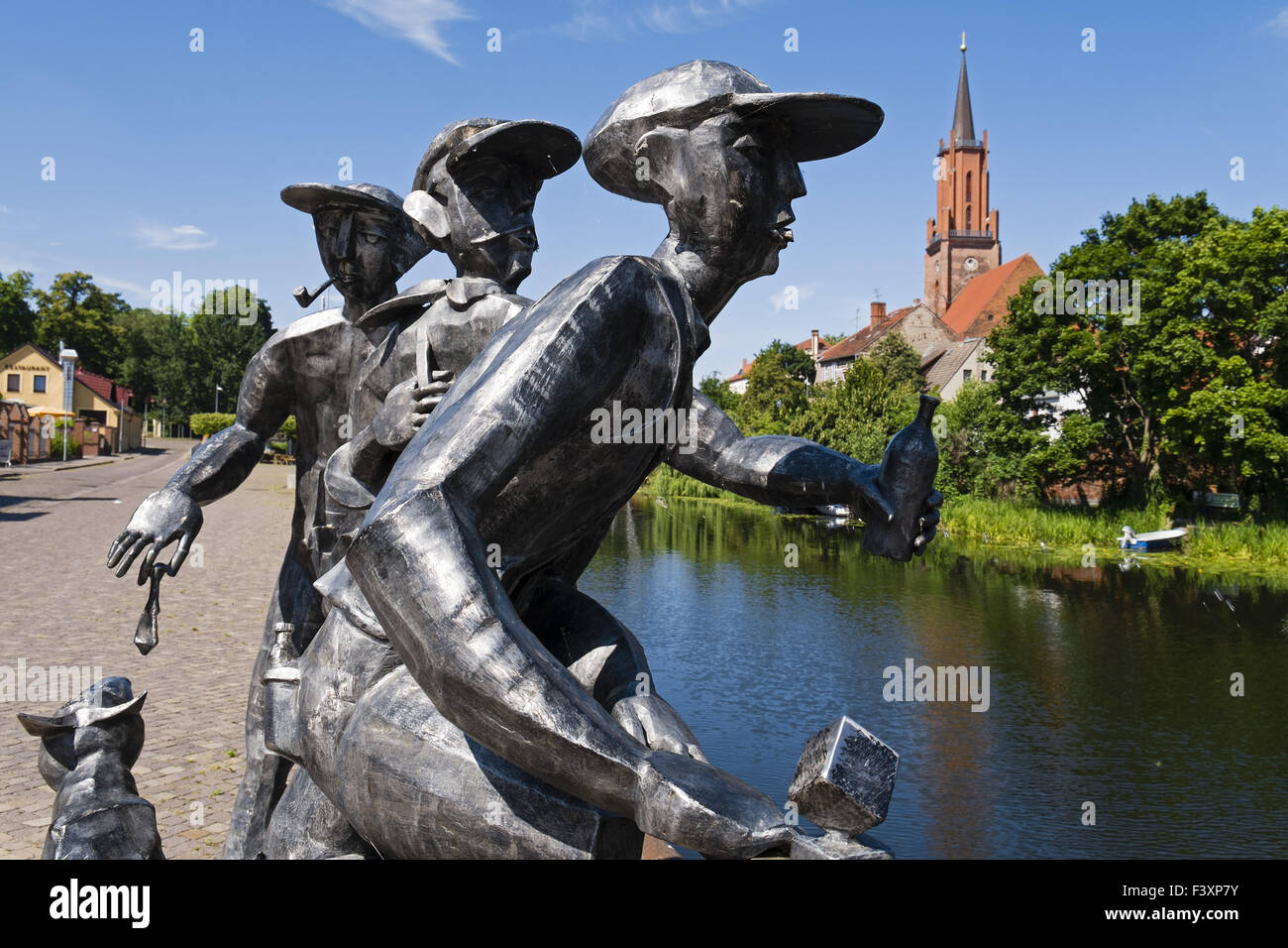 Sculpture Schleusenspucker, Rathenow, Germany Stock Photo