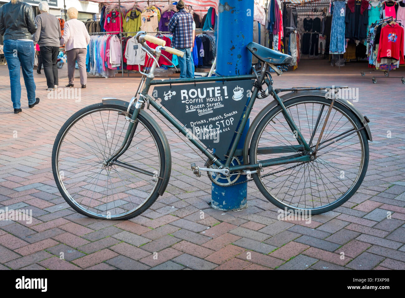 A old fashioned "trade" bicycle formerly used for deliveries now