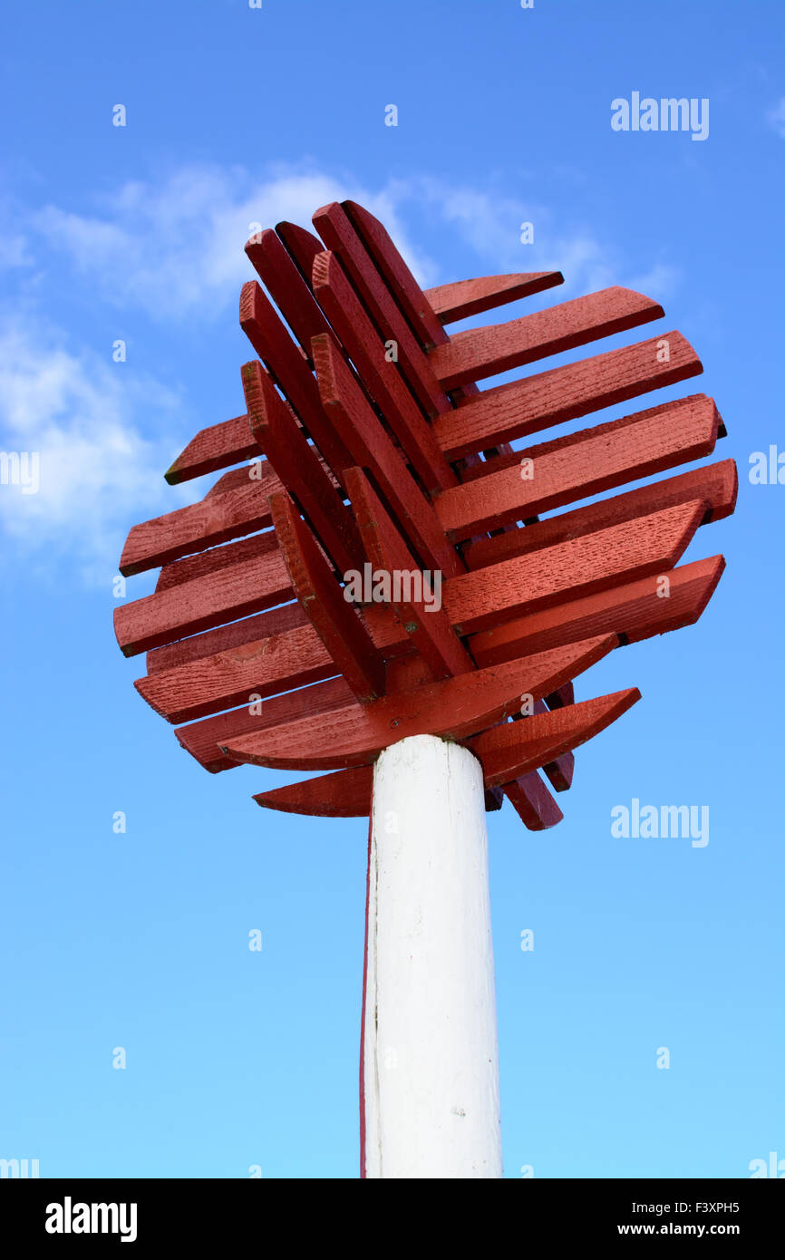 Red wooden port marker Stock Photo Alamy
