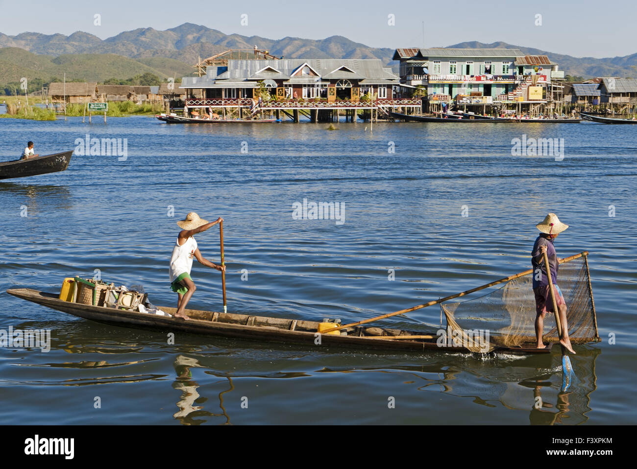Fisher at Inle Lake, Myanmar, Asia Stock Photo