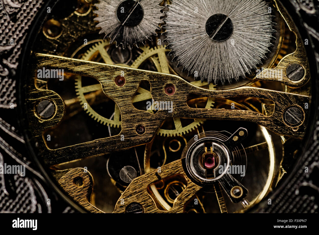 watch mechanism very close up Stock Photo - Alamy