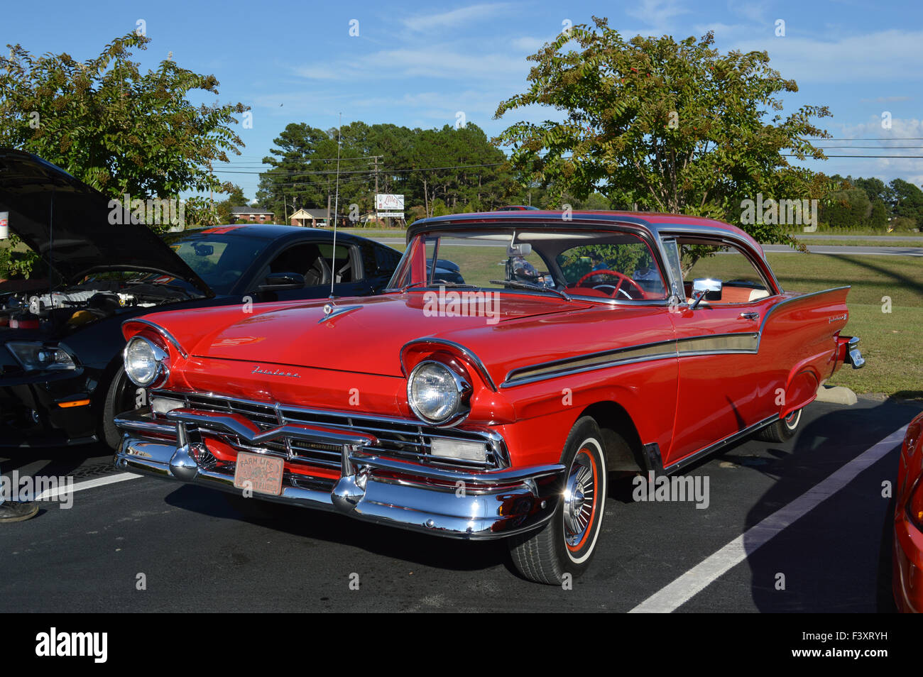 A 1957 Ford Fairlane 500 Hardtop. Stock Photo