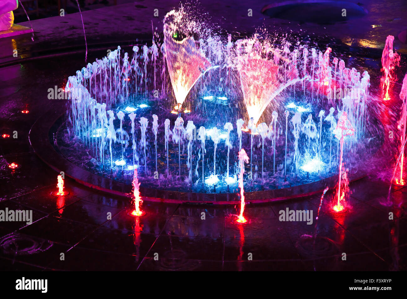 Fountain night lights Stock Photo - Alamy