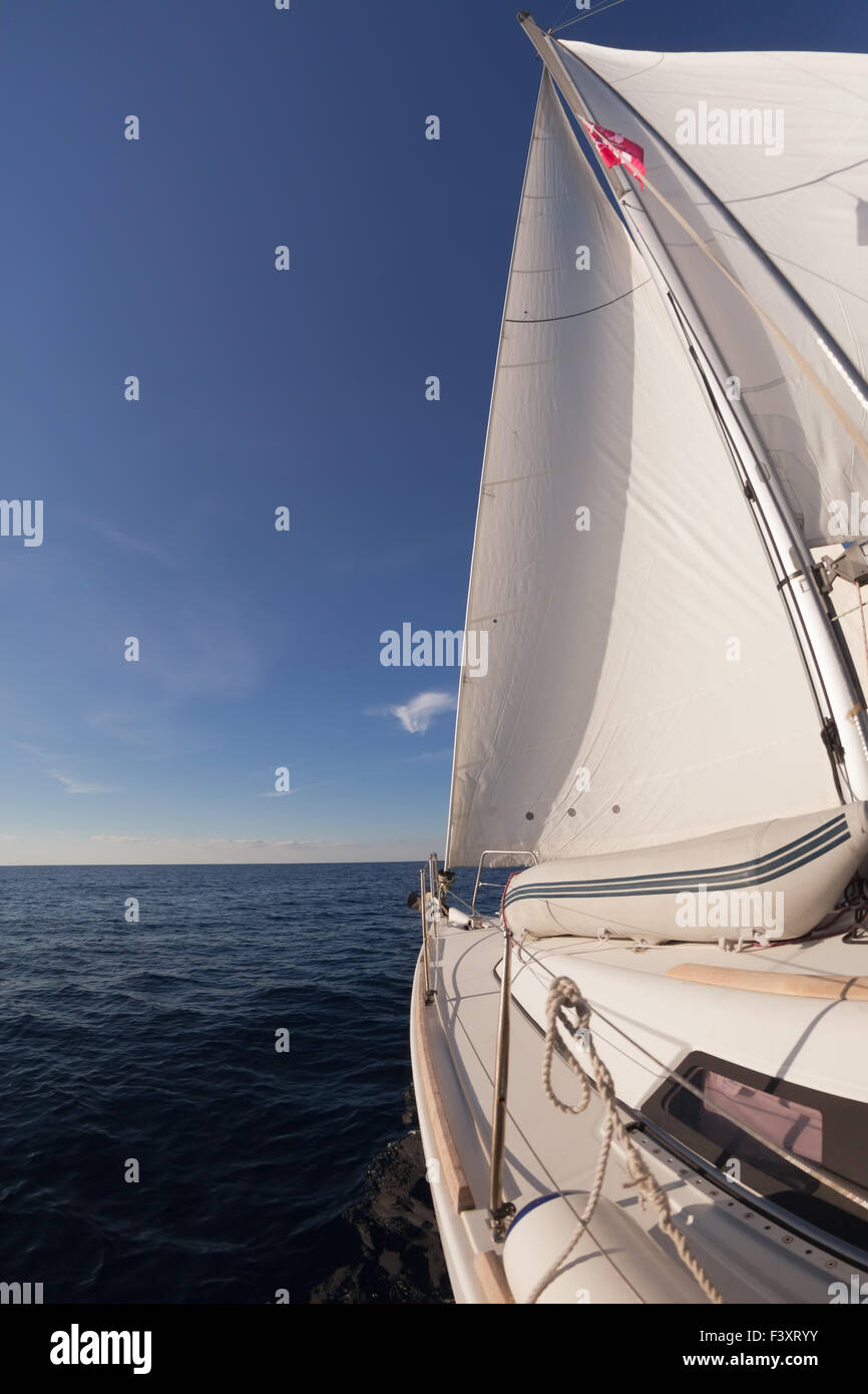 Sailing boat in the sea Stock Photo - Alamy