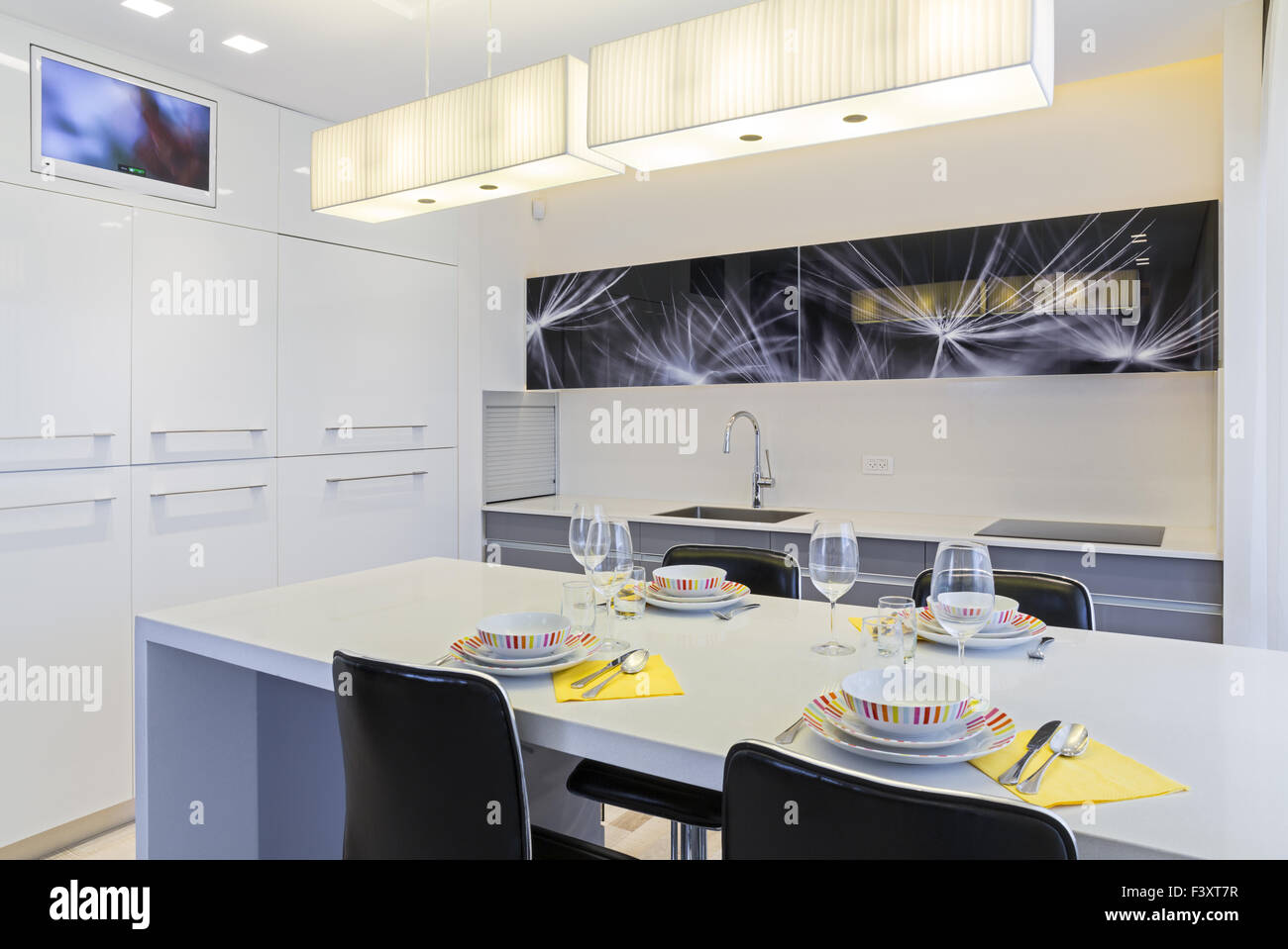 Luxury Domestic Kitchen Design Stock Photo