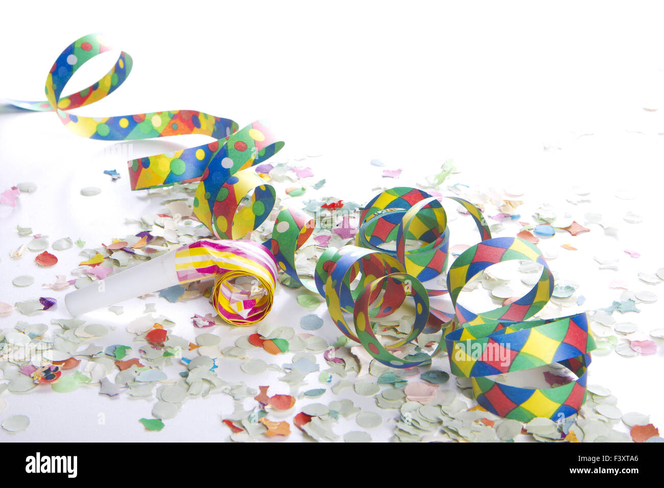 streamers and confetti as decoration Stock Photo