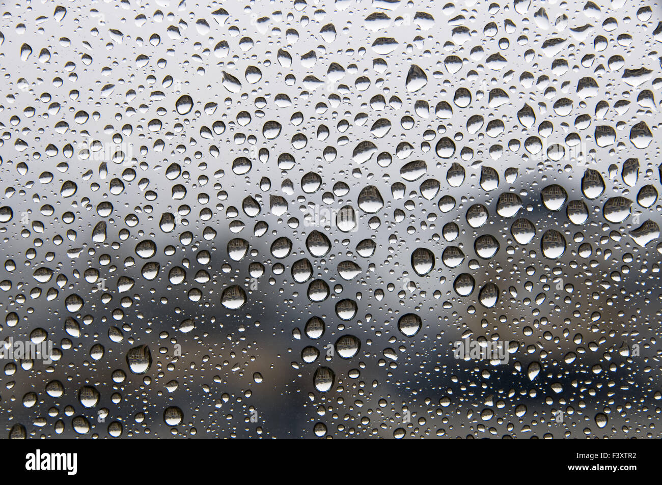 Background of water drops on glass Stock Photo