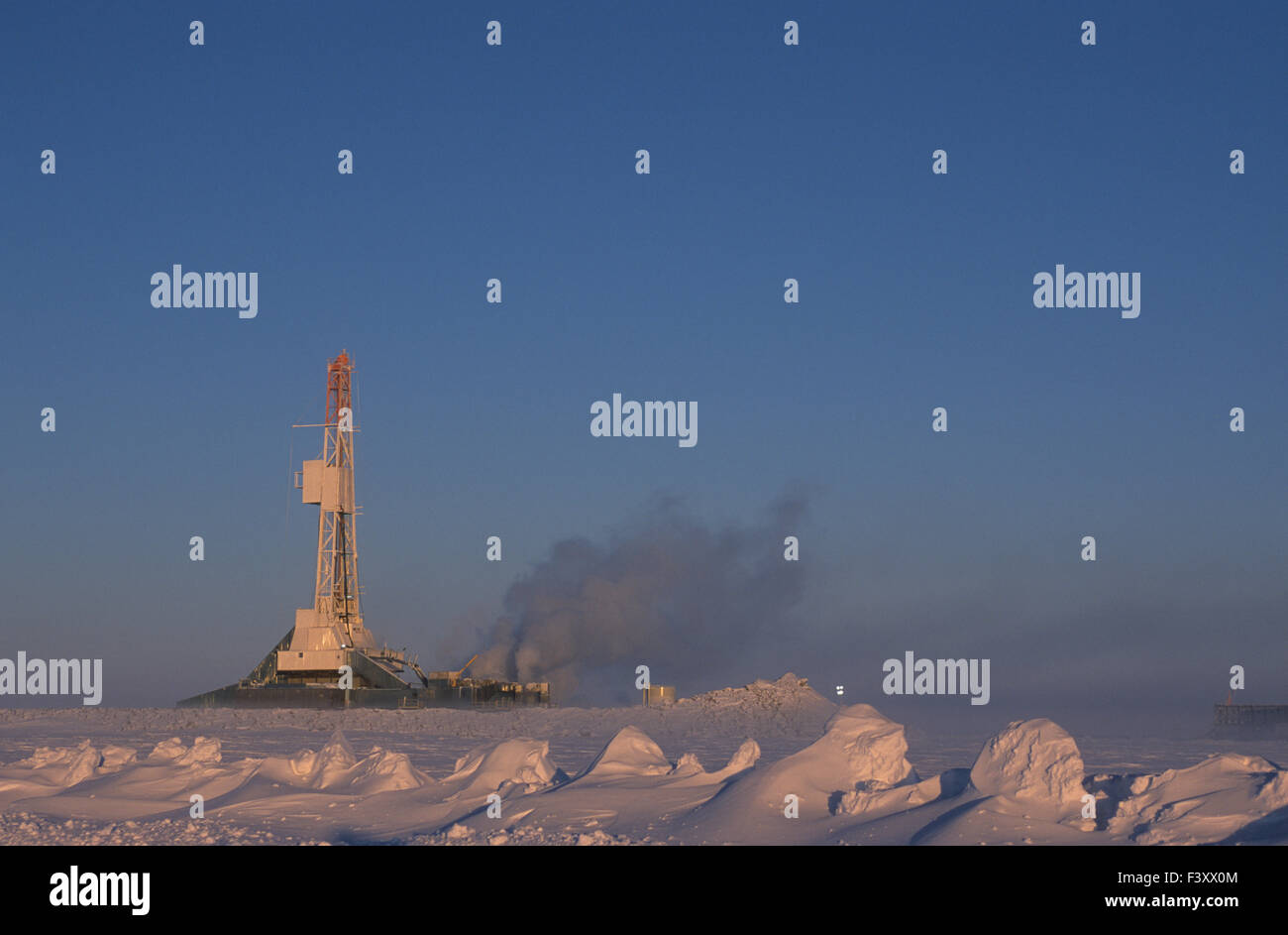 Oil drilling Rig, Tuktoyaktuk, Northwest Territories, Canada Stock