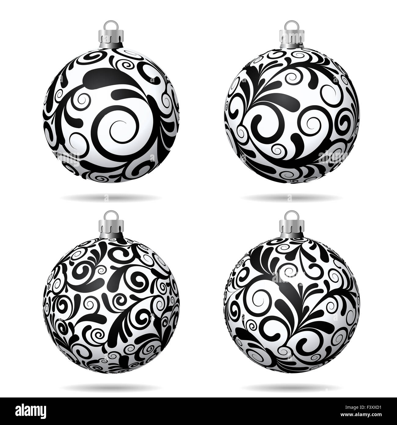 Black background white balls Cut Out Stock Images & Pictures - Alamy