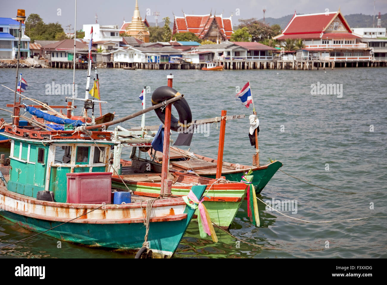 Fishing boats off Pattaya Thailand Stock Photo Alamy