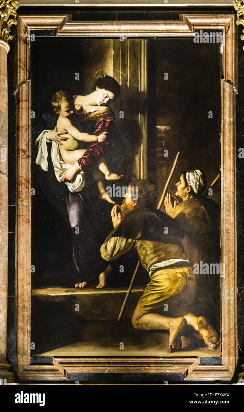Altarpiece Madonna di Pellegrini, Caravaggio Stock Photo