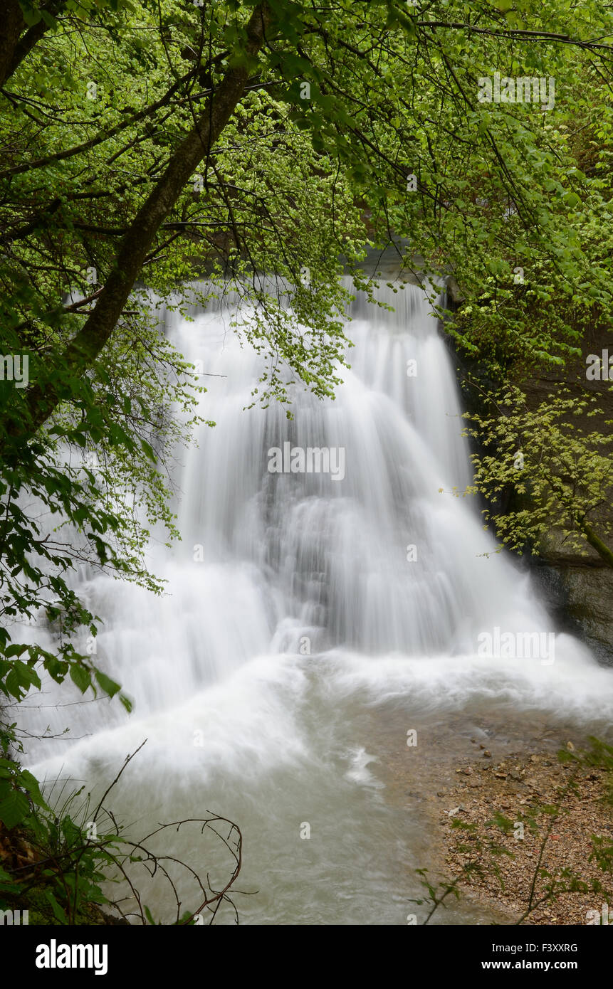 Waterfall at the Starzel Stock Photo