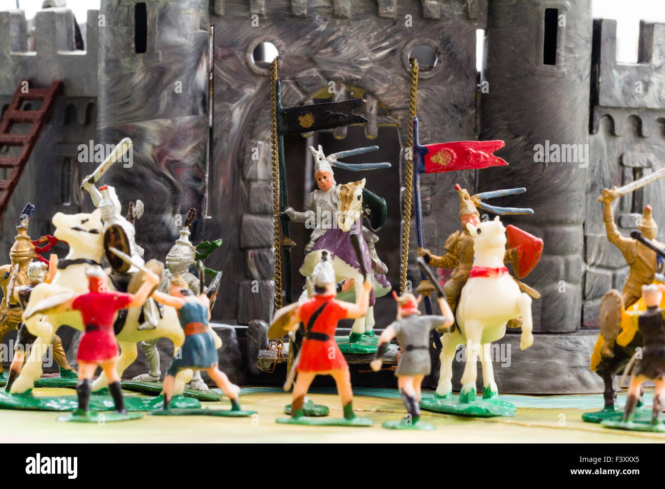 1960's Marx box set, Knights and Vikings. Snap together castle with
