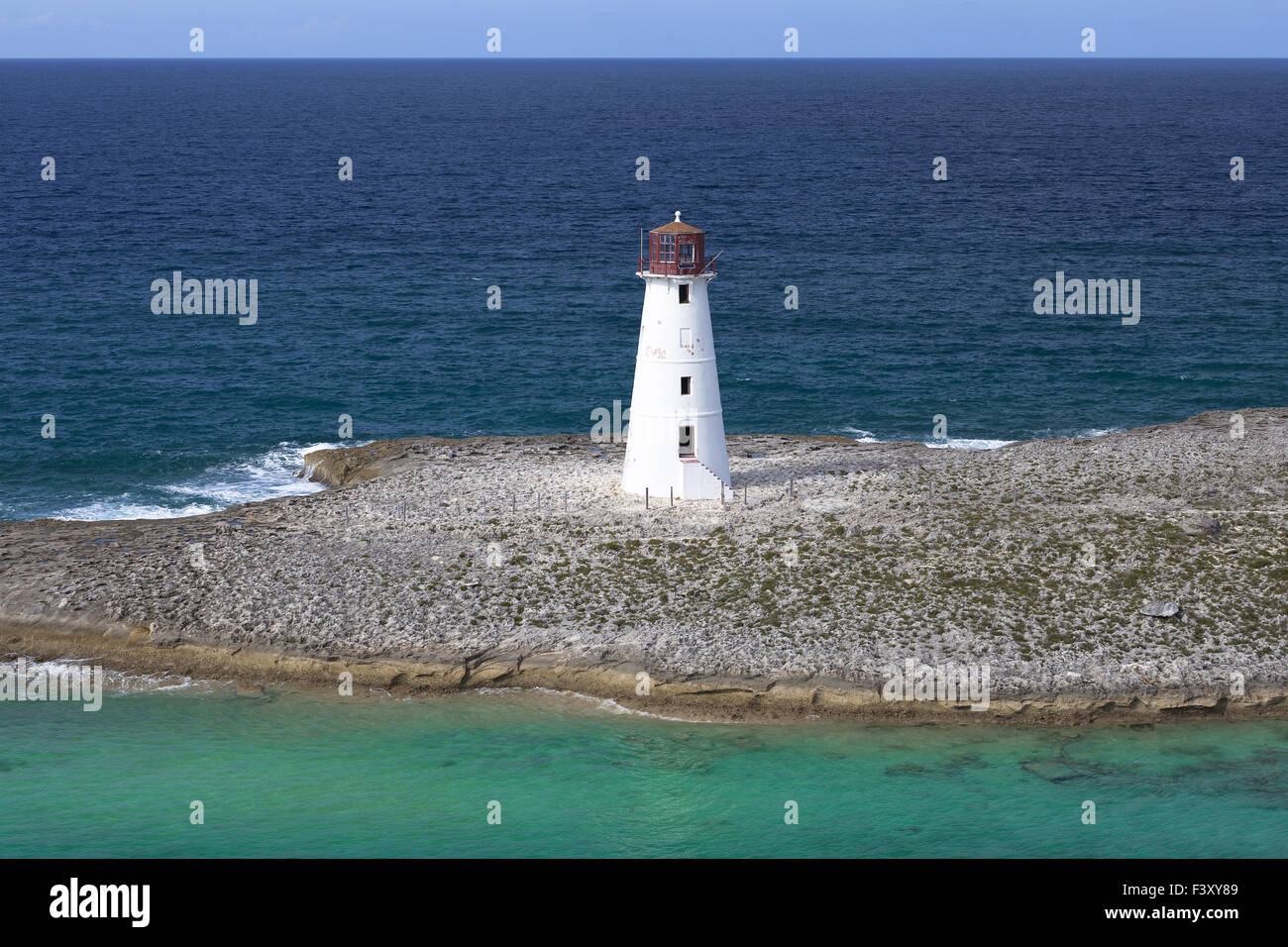 Lighthouse on the Paradise Island Stock Photo