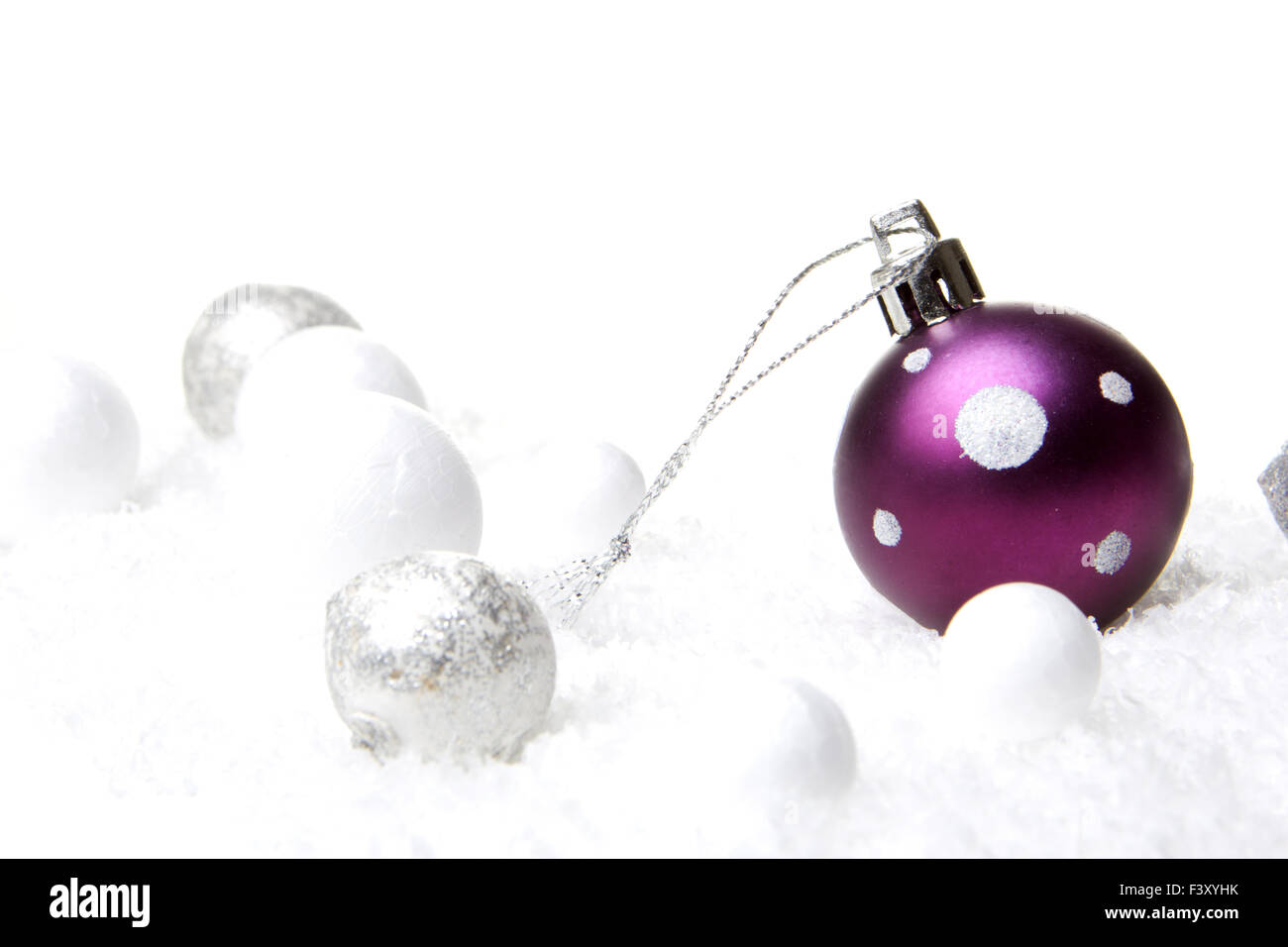 christmas ornament violet and white Stock Photo