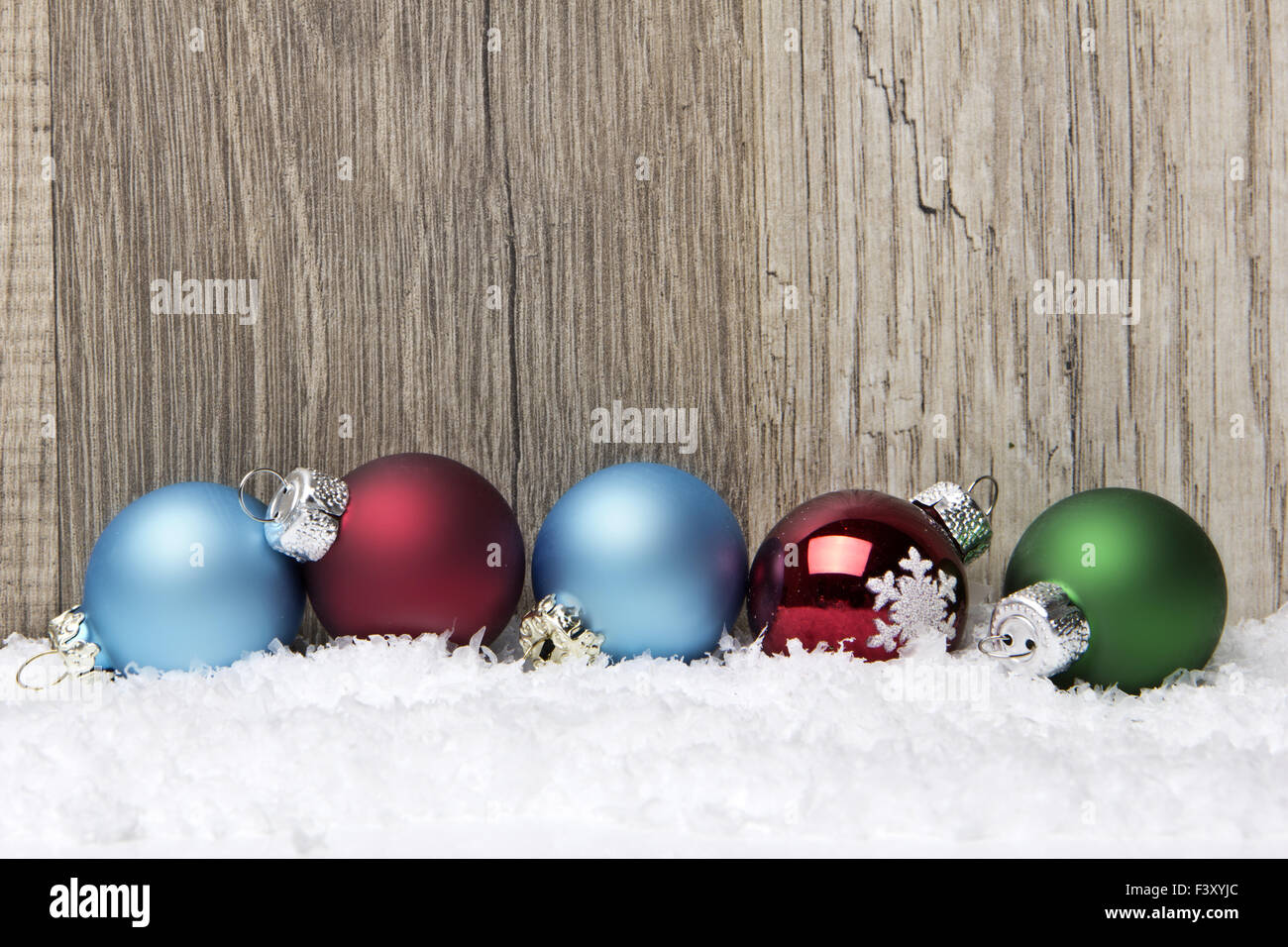 christmas ornament red, blue and green Stock Photo