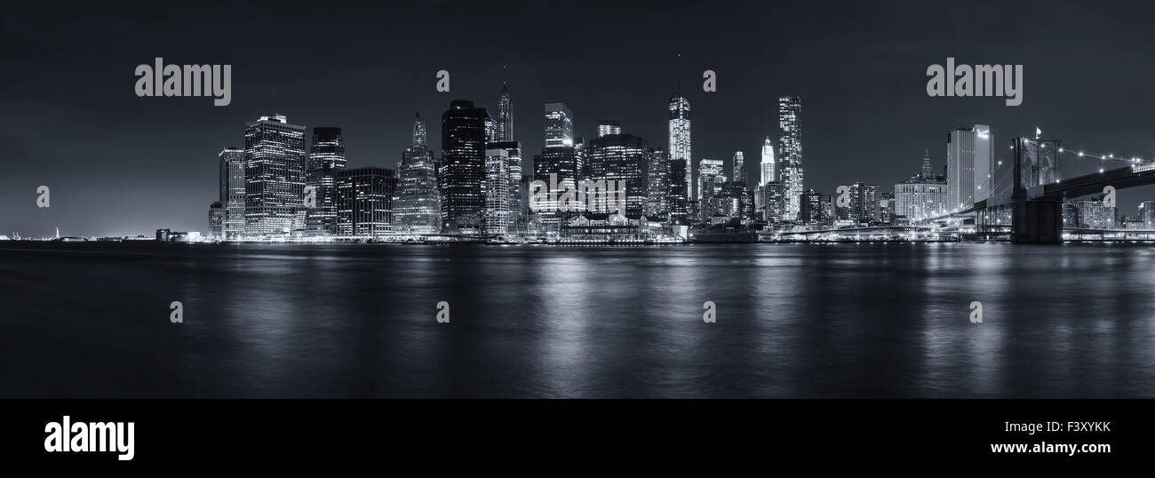 New York City Skyline, panoramic photo Stock Photo