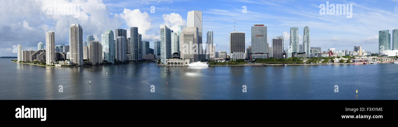 Miami Skyline, panoramic photo Stock Photo