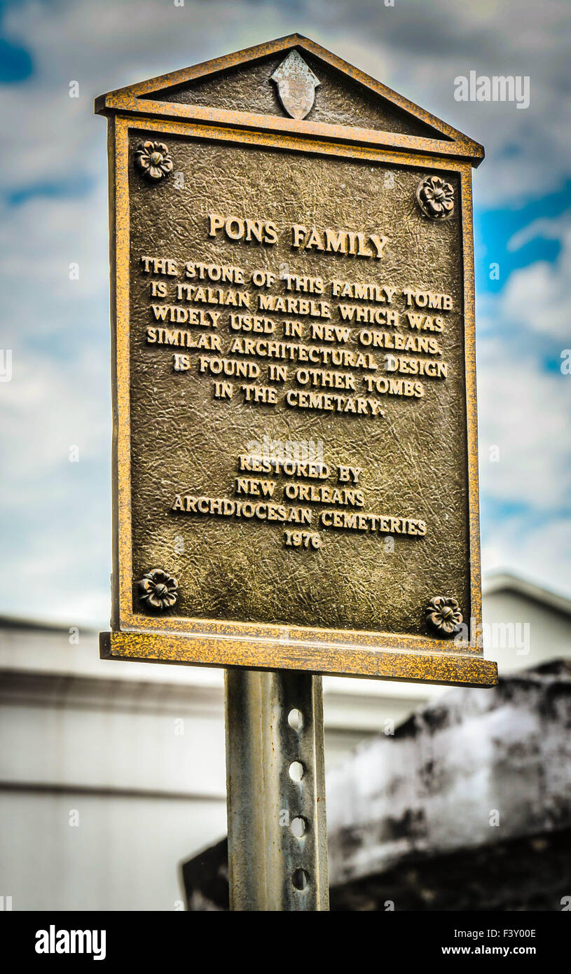 A bronze plaque dedication and restoration for the Pons Family in St