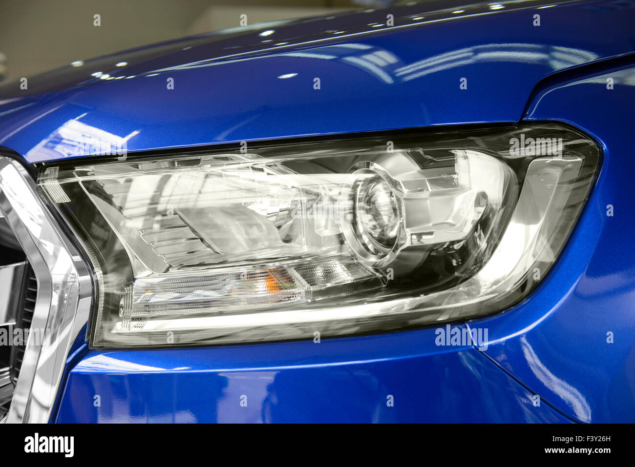 Modern car head light Stock Photo Alamy
