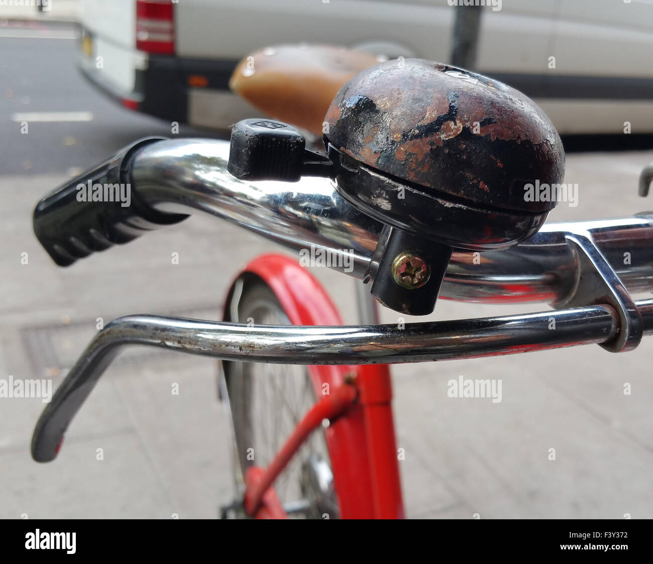 Rusty old bicycle ring Stock Photo