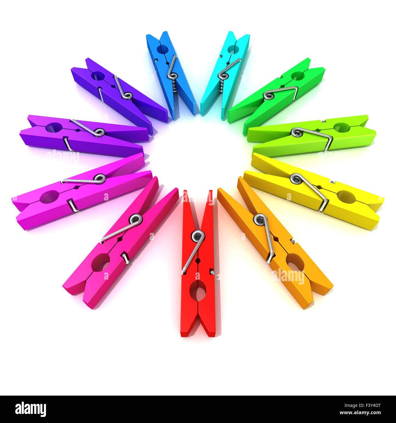 Clothes pins color wheel Stock Photo Alamy