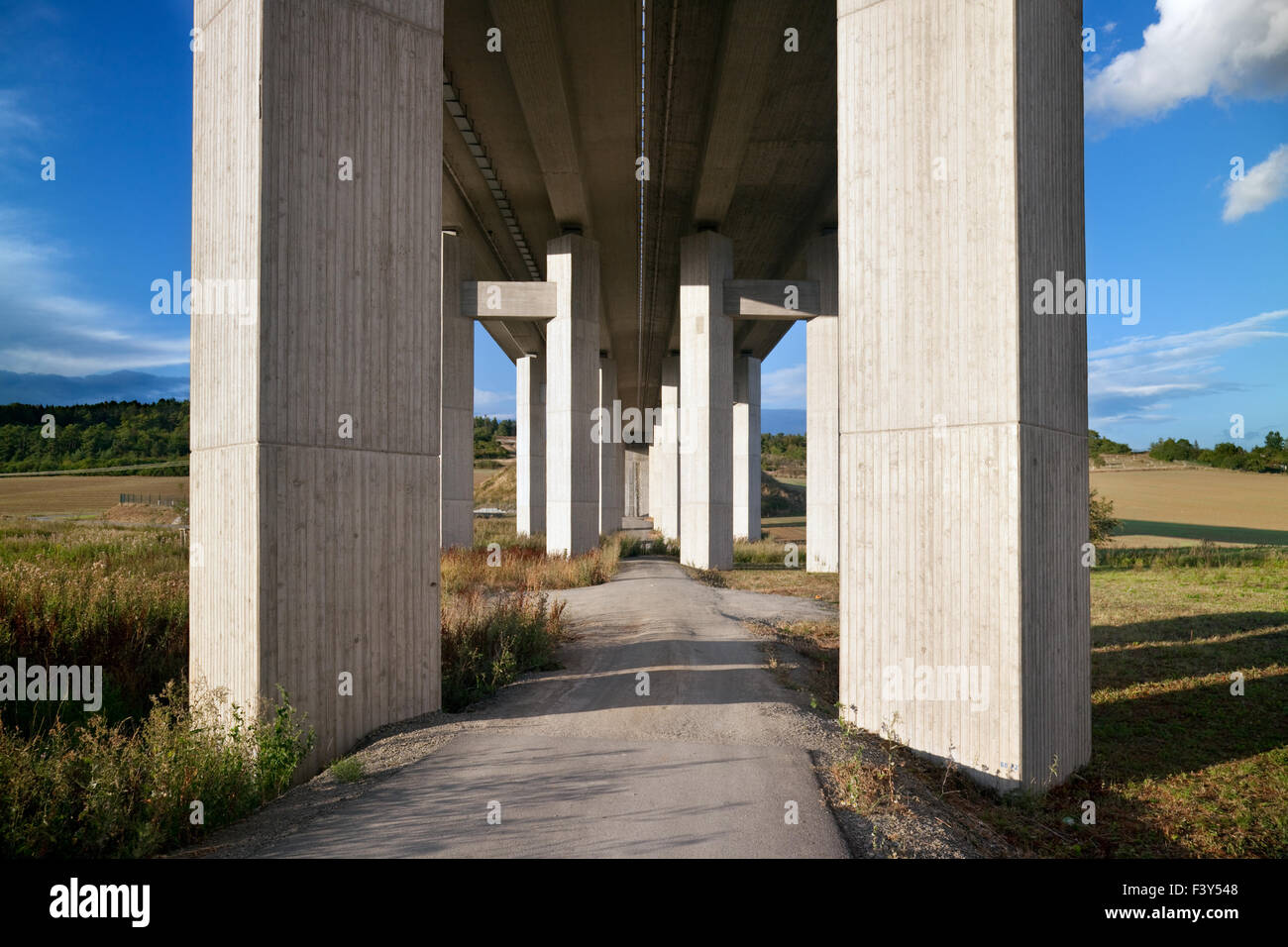 motorway bridge landscape Stock Photo