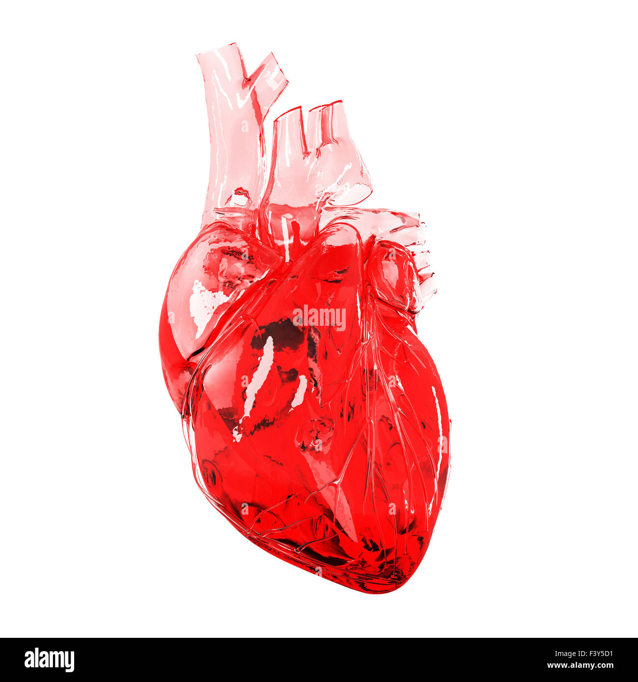 Glass Heart On White Background 3d Stock Illustration 489691549