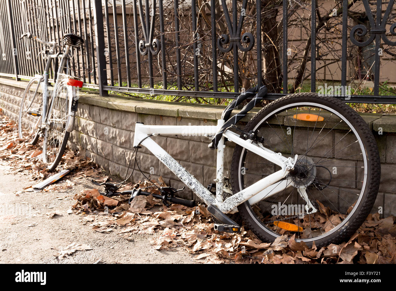 Bicycle theft Stock Photo