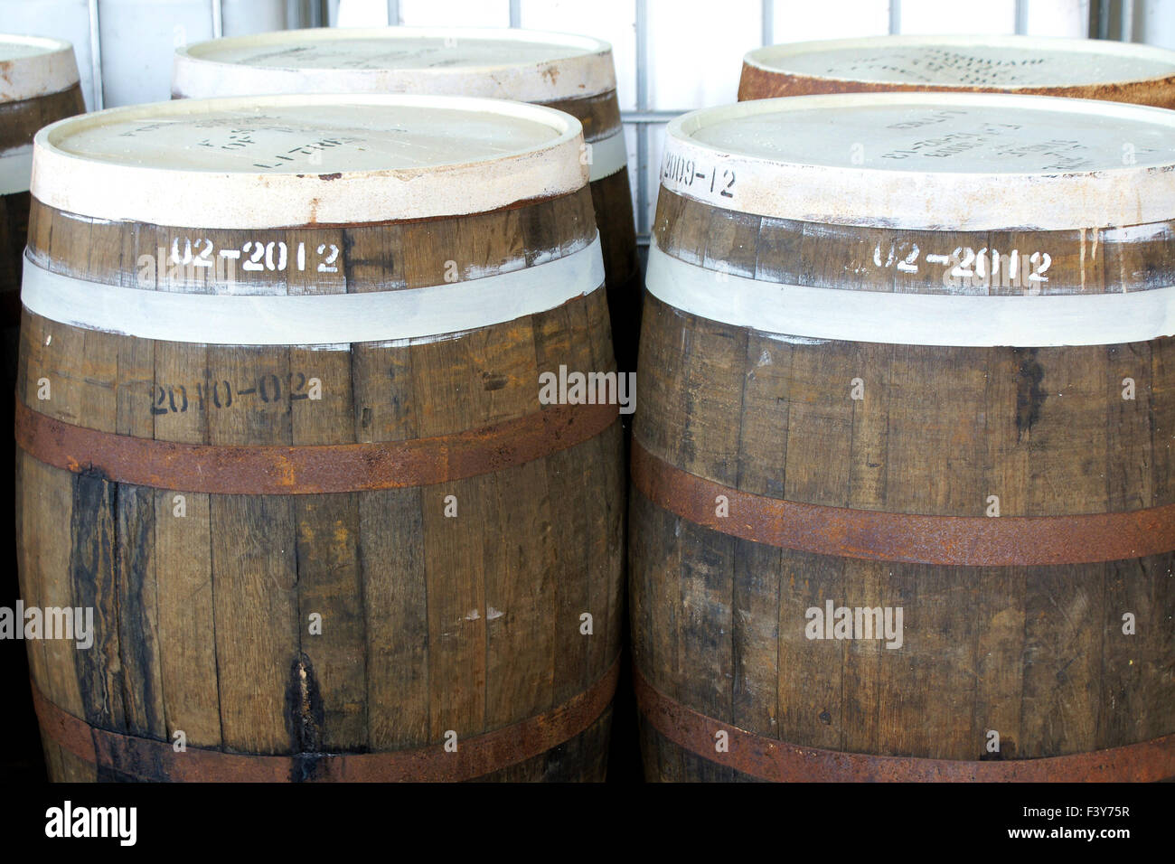 close-up picture of some rum-barrels Stock Photo
