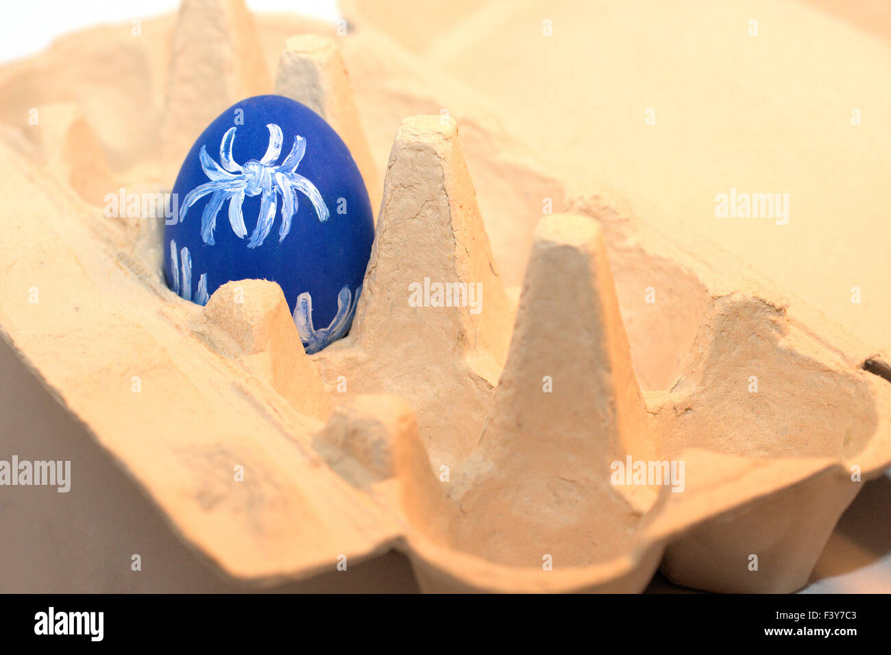 blue easteregg in its packaging Stock Photo