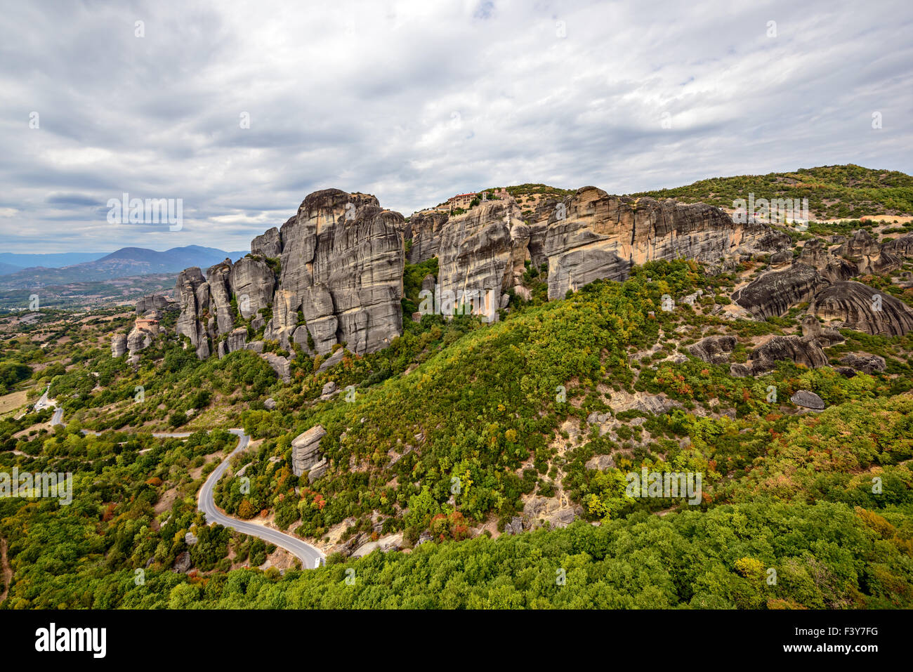Meteora rocks in Greece Stock Photo