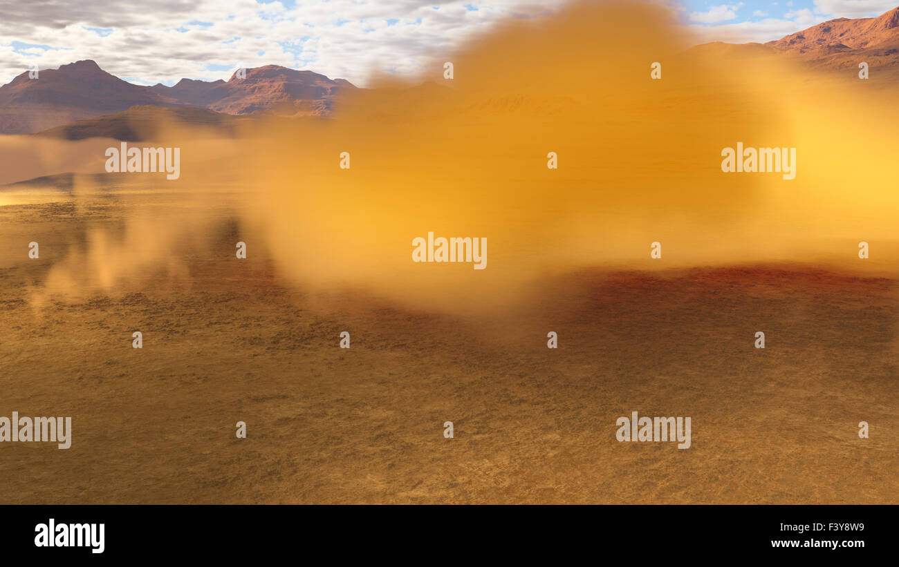 Sandstorm in the desert Stock Photo