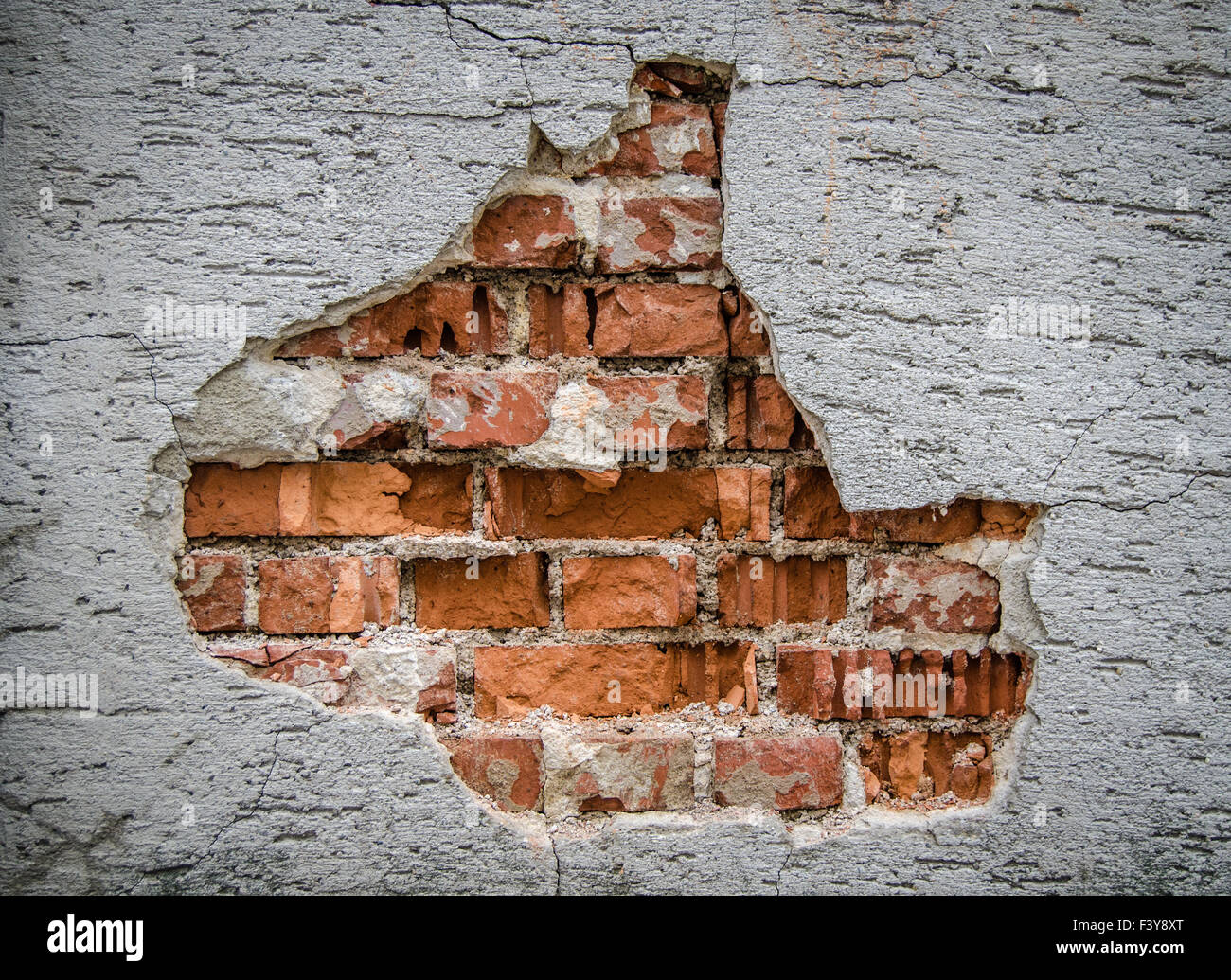 Broken Brick Wall Stock Photo