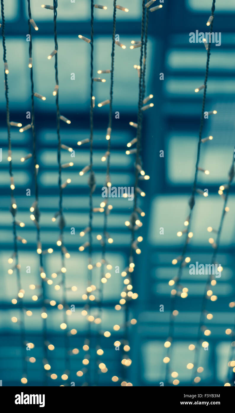 Light strings in ceiling Stock Photo Alamy