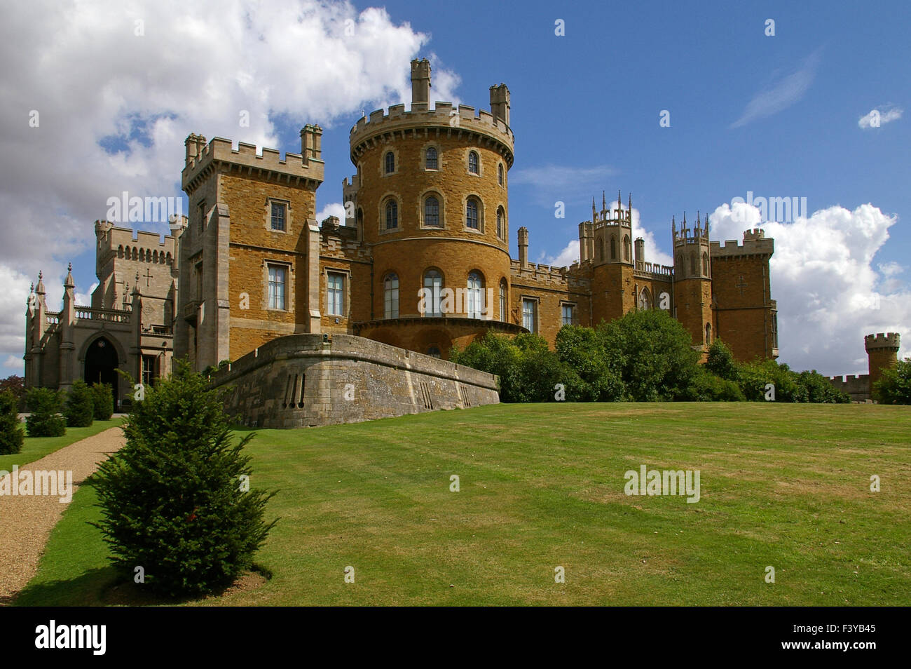 Belvoir Castle, (pronounced Beaver Castle or Beever Castle) an English stately home in  Leicestershire, UK Stock Photo