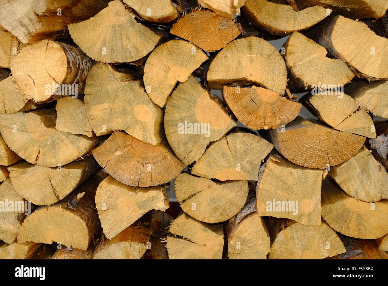Firewood cut and split, ready for burning Stock Photo Alamy