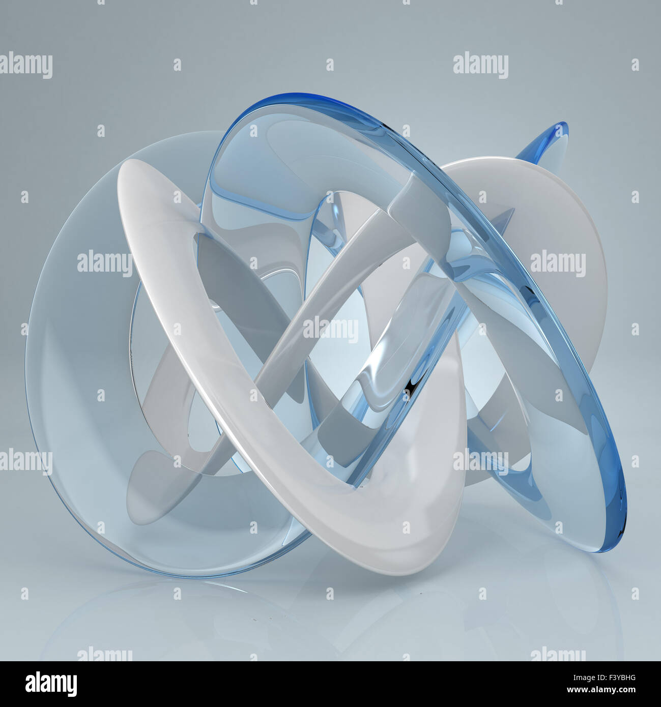 White blue glass torus knot Stock Photo