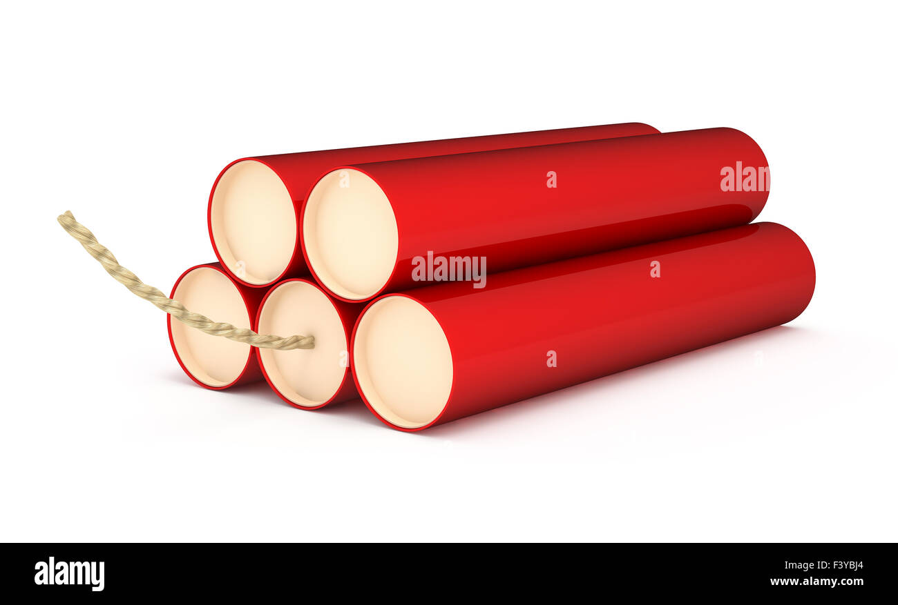 Red Dynamite isolated on a white Stock Photo
