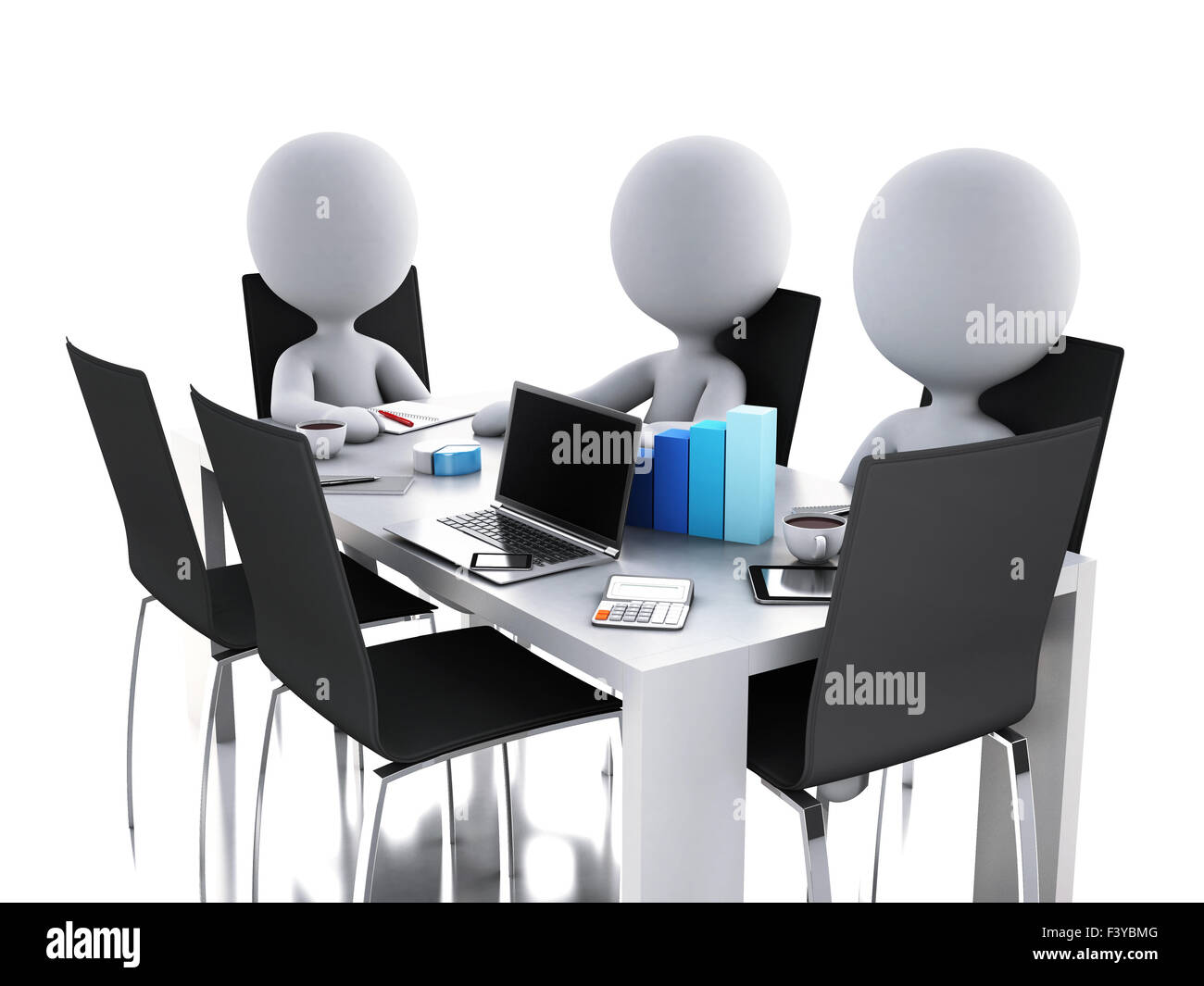 3d renderer image. Business people in a Office meeting room. Business partners Stock Photo