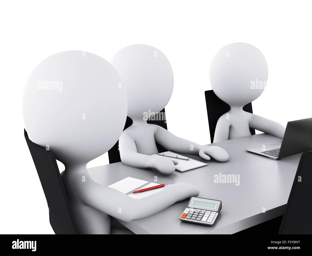 3d renderer image. Business people in a Office meeting room. Business partners Stock Photo