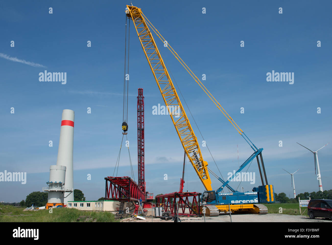 Building site of a wind generator Stock Photo