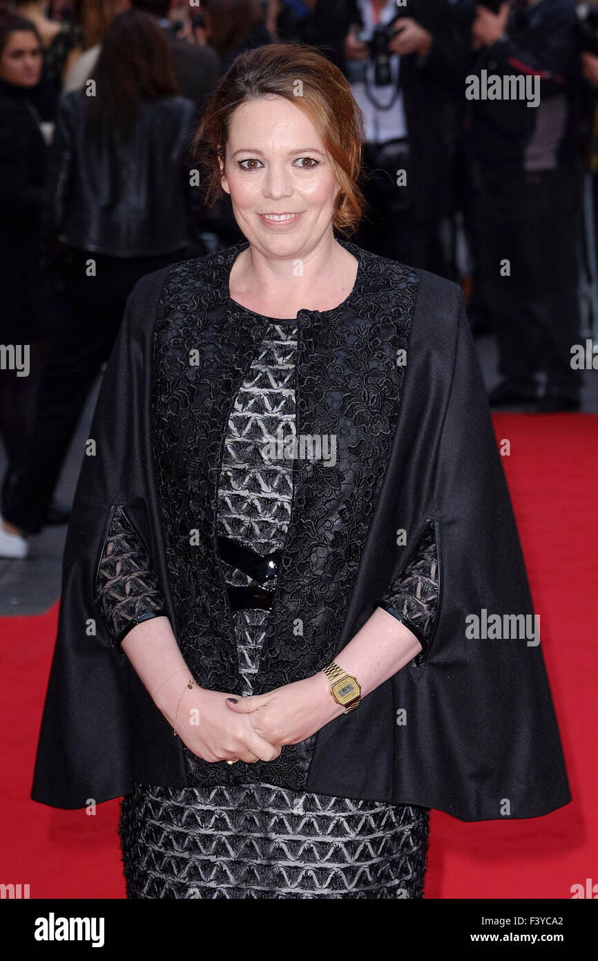 London, UK. 13th October, 2015. Olivia Coleman arrives on the red carpet for the London Film Festival screening of The Lobster on 13/10/2015 at The VUE West End, London. Credit:  Julie Edwards/Alamy Live News Stock Photo